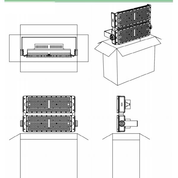 Power saving outdoor landscape sports stadium led flood light up to 2000w