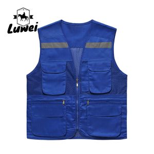 High Quality Utility Mesh Vest Outerwear Men's Work-wear Sleeveless Multi Pocket