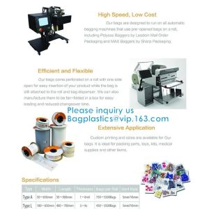 AUTO ROLL BAGS,AUTO FILL BAGS, PRE-OPENED BAGS, AUTOMATED BAGGING PACKAGING,