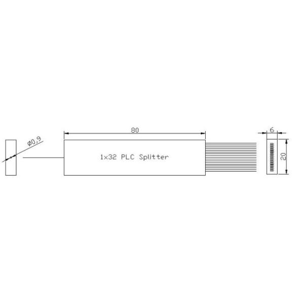 FTTH 1x32 Mini PLC Splitter Single mode Steel Tube LC APC Connectors