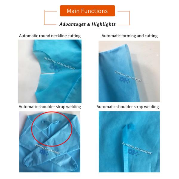 Automatic Non Woven Medical Disposable Isolation Protective Clothing SMS Water Proof Surgical Gown MACHINE