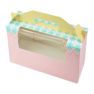 Cheap Custom cupcake packaging paper box with clear window High quality cake color box with handle for sale
