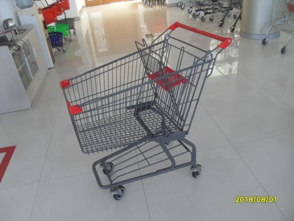 Quality Custom Logo Grocery Shopping Trolley For Metallic Distribute Store 125L wholesale