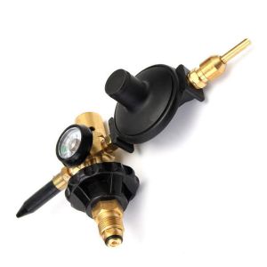 Cheap Balloon Inflator Brass Yellow Helium Gas Regulator with Hand Tight Cylinder Gauge for sale