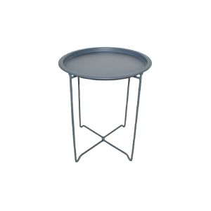 Indoor Outdoor Folding Table Round Steel Frame Save Space