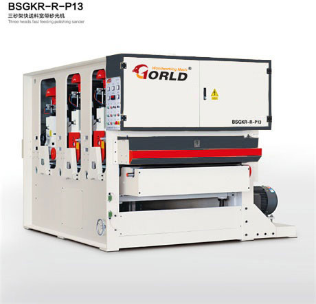 BSGKR-R-P13 Three Heads Fast Speed Feeding Plywood Veneer Finishing Polishing