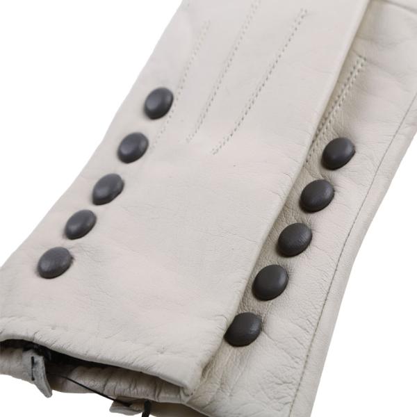 New design white leather gloves with 5 buttons