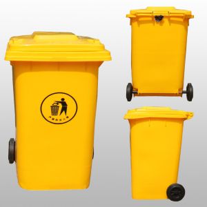 240L large plastic rubbish garbage bin with lids and wheel