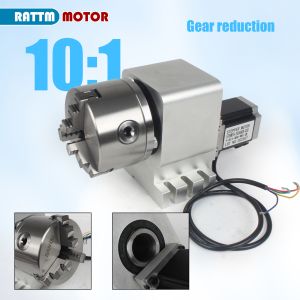 Dividing Head Reduction Gearbox 10:1 CNC Rotary Axis Kit 4th With 3 4 Jaws Chuck