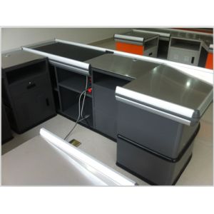 Metal Checkout Desk , Checkout Cashier Counter With Motor Belt For Fast Food