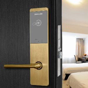 Silver Smart Hotel Room Door Lock Swiping Card Software Bluetooth Optional