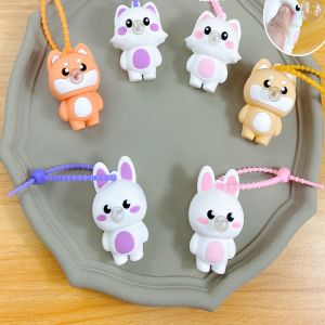 Customized Foam Keyring Cartoon Silicon Embossed Llavero PVC Keychain Gift Cute