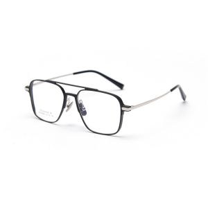 Vogue Double Bridge Square Metal Optical Glasses BSCI 136MM Plain Lens