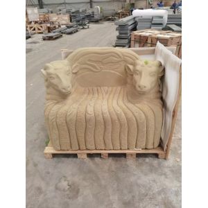 European Design Irregular Shape Beige Sand Stone Sculpture For Villa