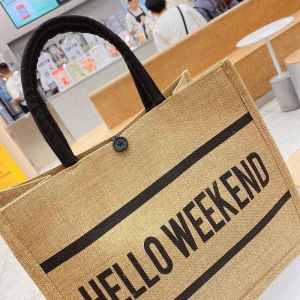 New Style Jute Nylon Briefcase Document Bag Letter Cloth Bag Large Capacity