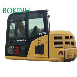 China PC70-8 KOMATSU Cab Glass OEM Left Door Lower Position NO.3 Digger Window Replacement on sale