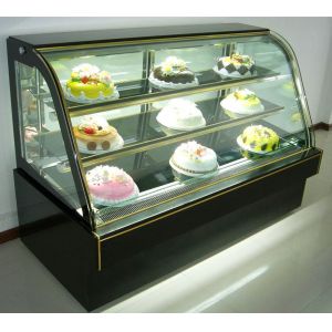 Ventilated Cooling Front Open Cake Display Freezer Double Glazed Toughened