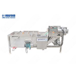 SUS304 Bubble Washing Machine Vegetable And Fruit 500kg/H Food Cleaning Machine