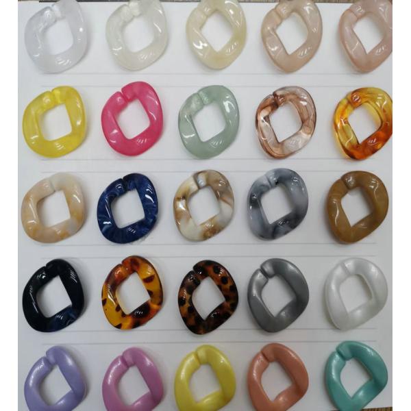 2021DIY plastic link ring Silver Gold plating plastic chain for shoes bag