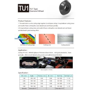Cheap 50~500 Teeth TU1 Type Diamond Scribing Wheels For LCD Glass for sale