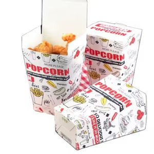 Custom Printed Kraft Clamshell Hamburger Box Eco-Friendly Fries Packaging with