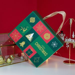 Personalized Logo Printed Christmas Gift Paper Box Square With Nature Closure