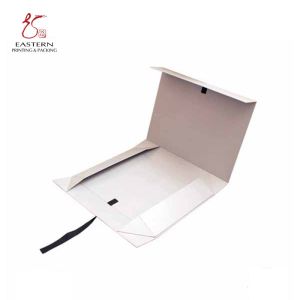 Nature Plain Hard Cardboard Gift Boxes With Ribbon Closure