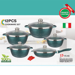 Hot Selling Aluminium Pots Sets Cooking Cookware Medical Stone Nonstick Forged