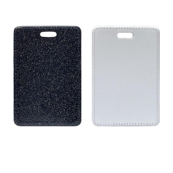 Personalized PU Leather Luggage Tag With Card Slot Back Custom Logo Printed White Blank Rectangle Sublimation Heat Transfer Tag