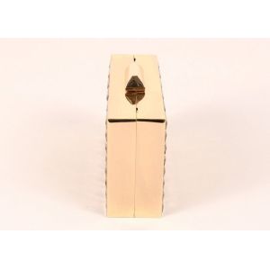 Luxury Rectangle Shape Gold Sparkly Clutch Bag Special Design