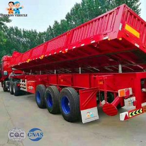 Cheap 3 Axles 40FT Side Dump Tipper Semitrailer Delivery Containers Export To South Africa, Southeast Asia and other countries for sale