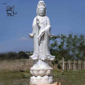 Marble Guan Yin Statue Female Buddha Avalokitesvara Kwan Yin Sculpture Life Size