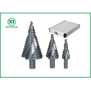 Metric 3 Flats Shank HSS Step Drill Bit , Spiral Flute Step Up Drill Bit Chip