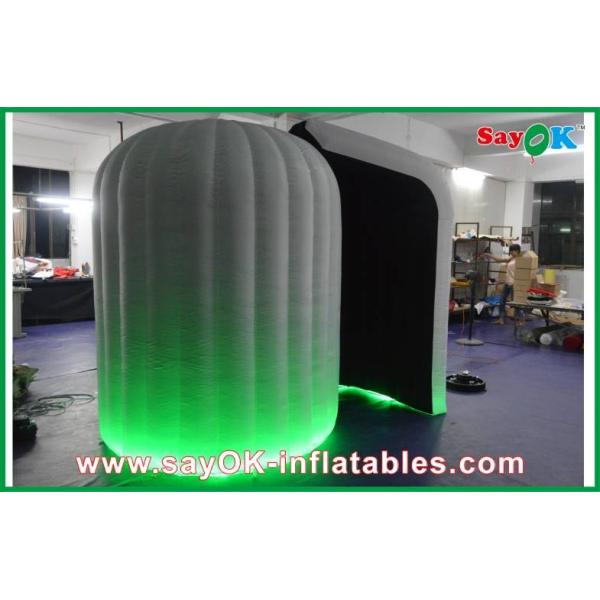 Quality Photo Booth Wedding Props Round Inflatable Mobile Photobooth Black Inside With 16 Led Lighting Colors wholesale