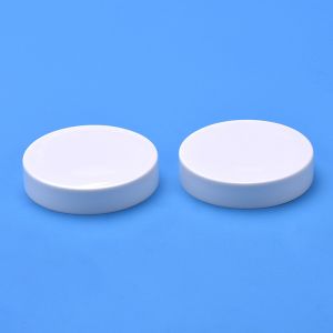 China Smooth Wall 68mm White Plastic Jar Lids For Cosmetic Bottle on sale