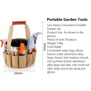 Aluminium Alloy Gardening Hand Tools With Canvas Bag Portable
