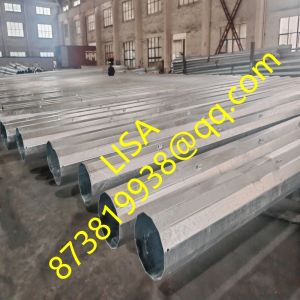 China 70FT 5mm Hot Dip Galvanized Dodecagonal Buried Steel Transmission Poles on sale