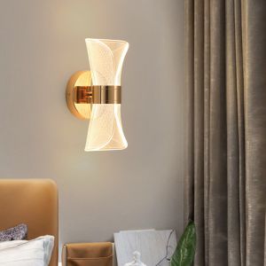 China Modern LED Acrylic Metal Transparent Streamer Wall Light For Bedroom Aisle Living Room on sale