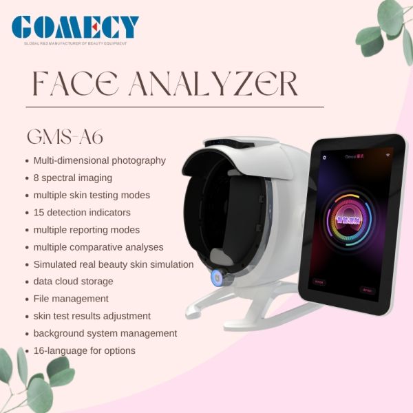 GMS- A6 Al Intelligent Face Analyzer Machine 8 Spectral Imaging Technologies for One Click Analysis of 15 Skin Problems