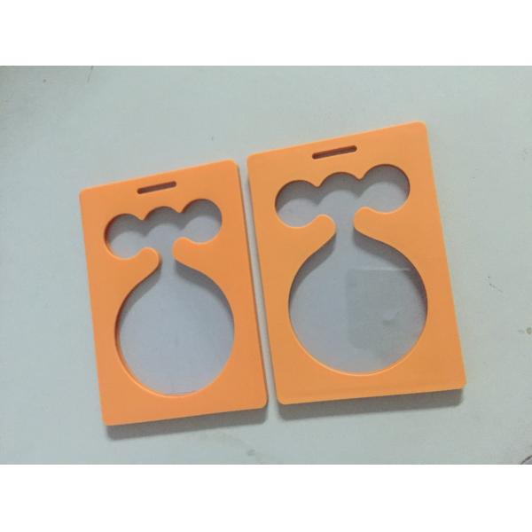 High Quality Orange Soft PVC Name Card Pouch With Clear PVC Insert For