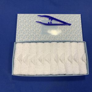 J/C White rolled cotton airline towel in box