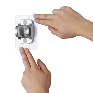 Self Adhesive Adjustable Chrome Wall Mounted Shower Handset Holder