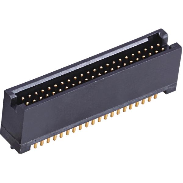 1.27 Pitch 2*22P 180° DIP Box Header Connector LCP Brass Gold Flash H=8.6~11.8