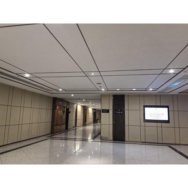 Hotel Banque Hall 2/2/0.5mm Microperforated Wood Panels MDF Ceiling Tiles