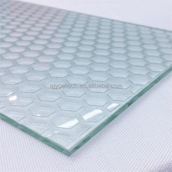 Anti Slip Frost Acid Etch Tempered Glass for Floor Decoration Purpose Customized