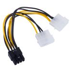 12V Video Card Power Cord Y Shape 8 Pin PCI Express To Dual 4 Pin Molex Graphics