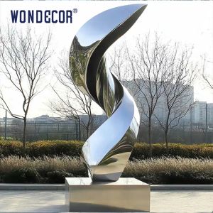 Outdoor Park Large-Scale Abstract Metal Landscape "Flowing Light Rhythm - Mirror