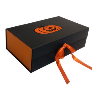 Cheap Custom Luxury Folding Magnetic Halloween Gift Box With Ribbon Closure for sale