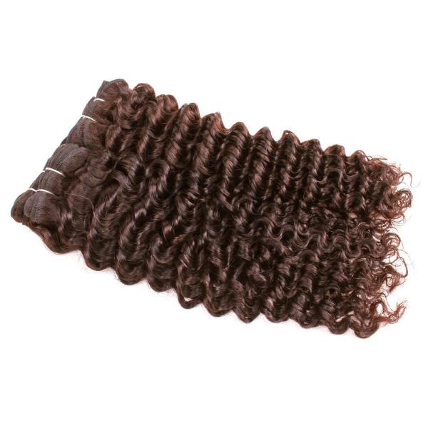 #4 Medium Brown Deep Wave Remy Human Hair Bundles Sew In Weave Bundles Brazilian Bundle Deals