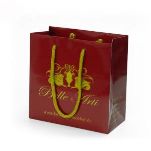 China Red Color Handmade Branded Paper Bags With Your Own Logo Printing on sale